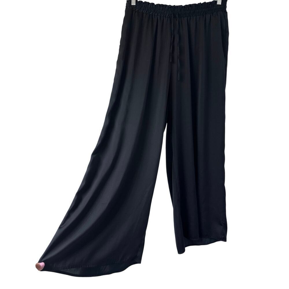 Summersalt The Perfect Palazzo Cover-Up Pant Black Stretch Size L Resortwear - Picture 2 of 7